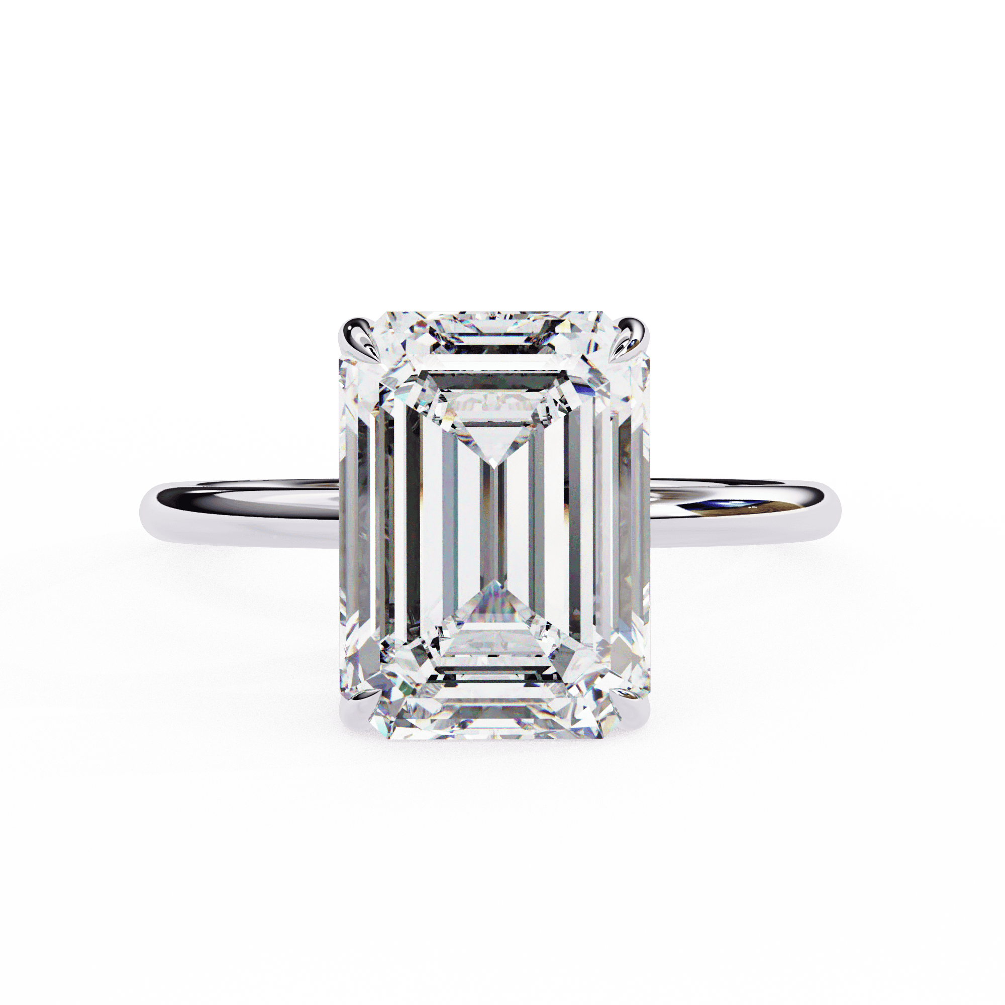 Emerald-Cut Solitaire Diamond Engagement Ring